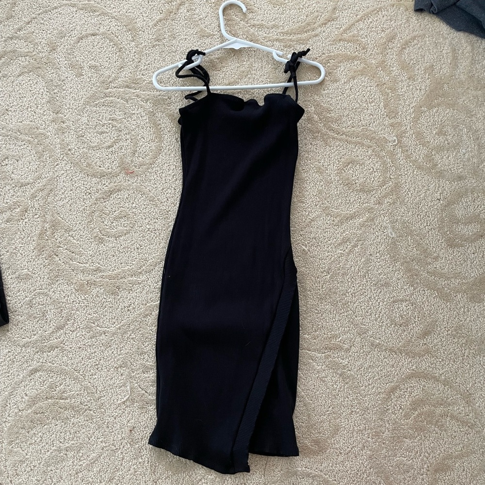 Ribbed asymmetrical bodycon dress